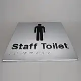 staff toilet braille sign